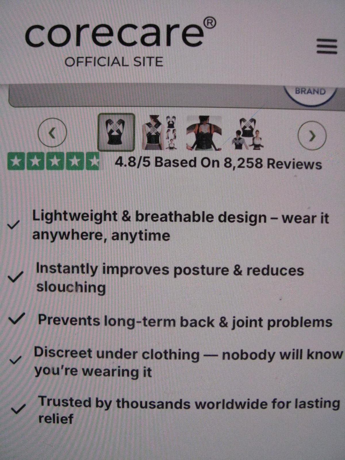 Corecare Posture Correcter Size M Medium New in Package