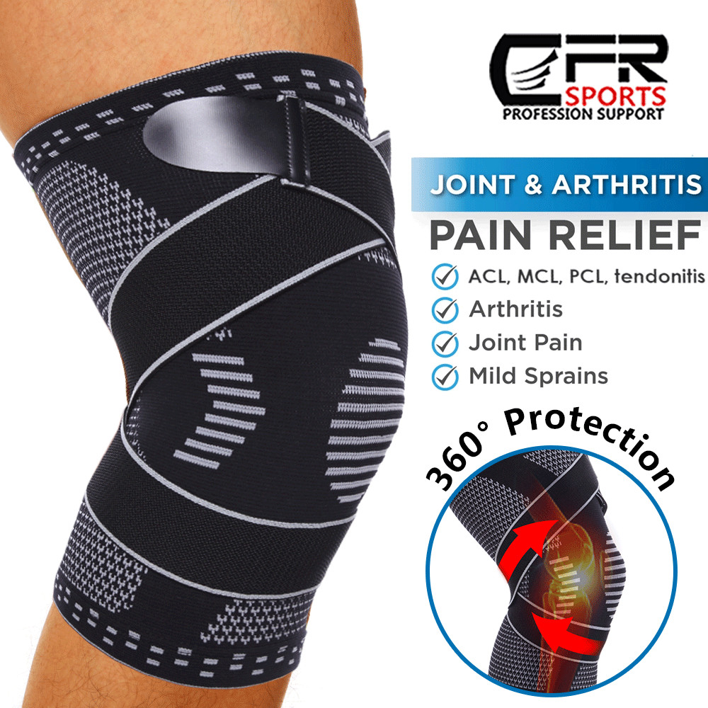 Knee Sleeve Compression Brace Support For Sport Joint Pain Arthritis Relief Pad