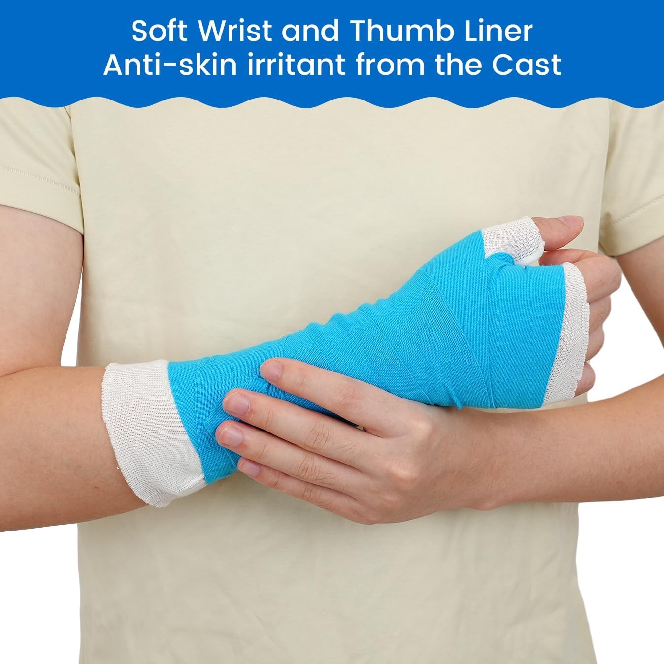 Hand Socks for Splint (Pack of 10), Stockinette Tubing, Thin Breathable Surgical