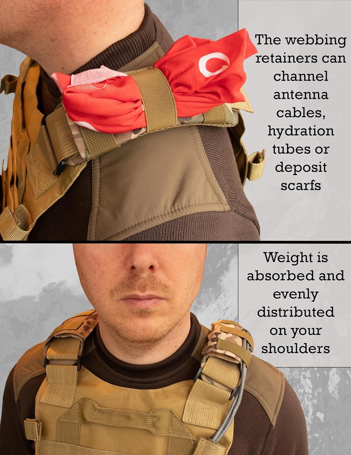 Shoulder Strap Pad for Optimal Weight Distribution, Plate Carrier Shoulder Pads