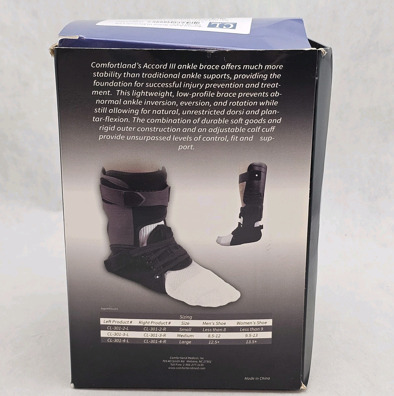 Comfortland Accord III Ankle Brace Medium Left CL-301-3-L Sz M 8.5-12 W 9.5-13