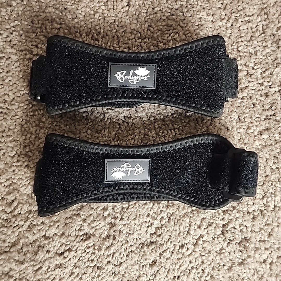 Bodyprox Patella Tendon Knee Strap 2 Pack, Knee Pain Relief Support Brace Black