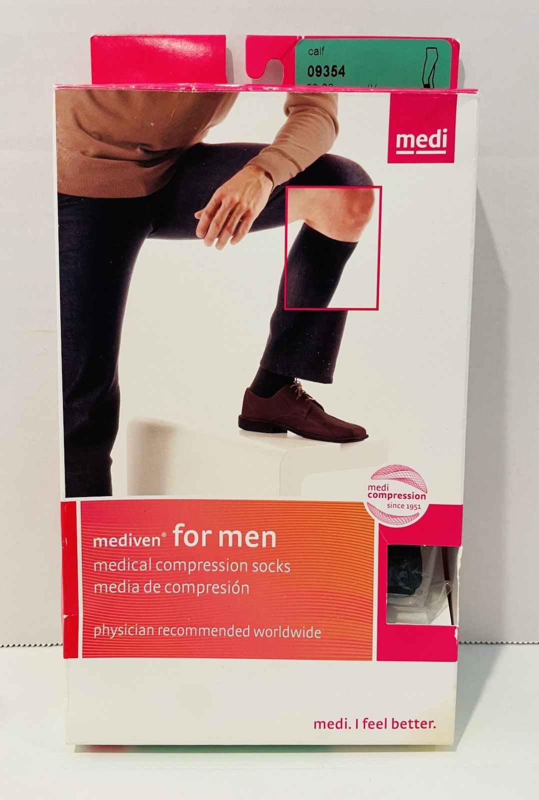 Mediven for Men 20-30mmHg Knee High Closed Toe Compression Socks, Black, Size IV