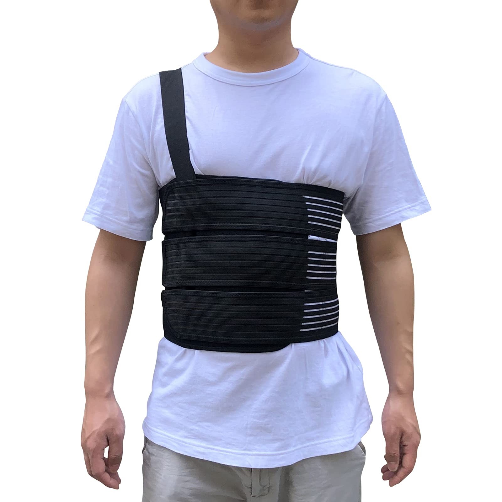 Rib Belt Chest Binder for Broken Injury Elastic Brace Compression L 33-43