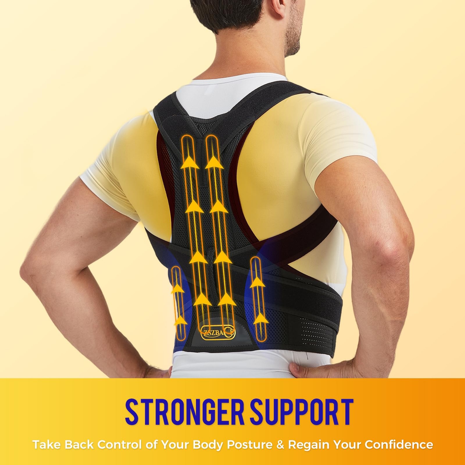 Back Brace and Posture Corrector for Men and Women Adjustable Back Straightener