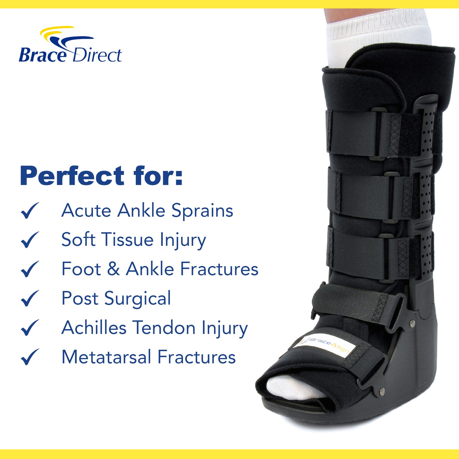 Cam Walker Fracture PDAC Approved L4386 and L4387 Boot Tall Support and Healing