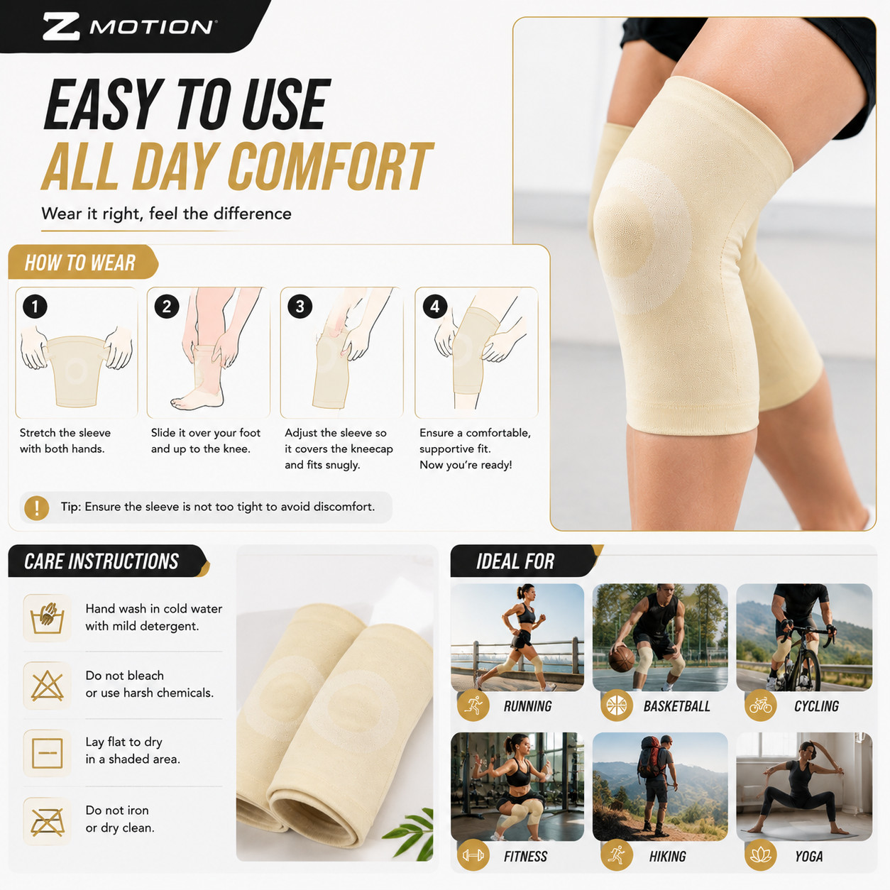 Breathable Knee Compression Sleeve Summer Thin Support BraceSportsJointProtector