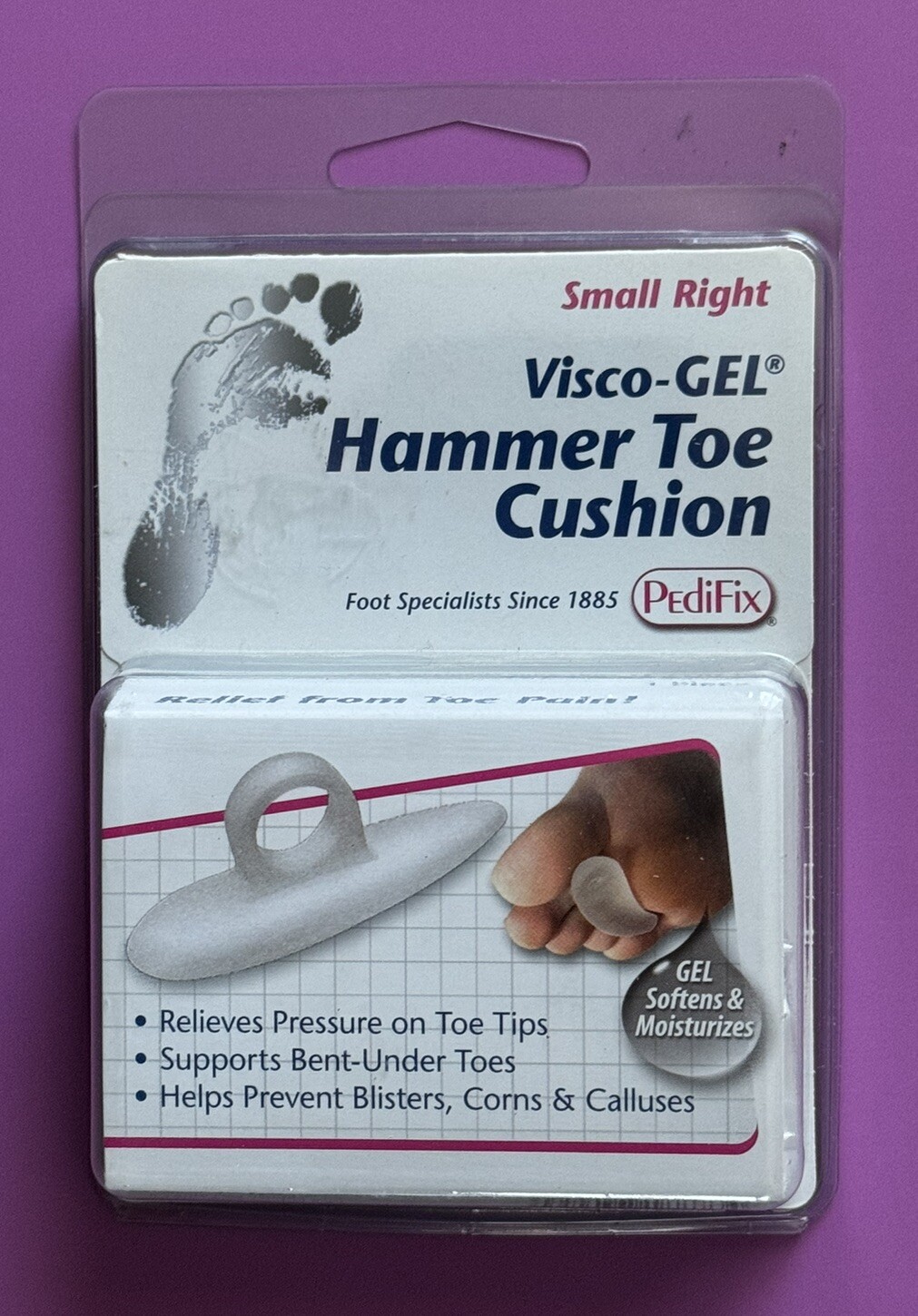 PEDIFIX Visco GEL Hammer Mallet Toe Cushion Crest Support Small Right Women’s