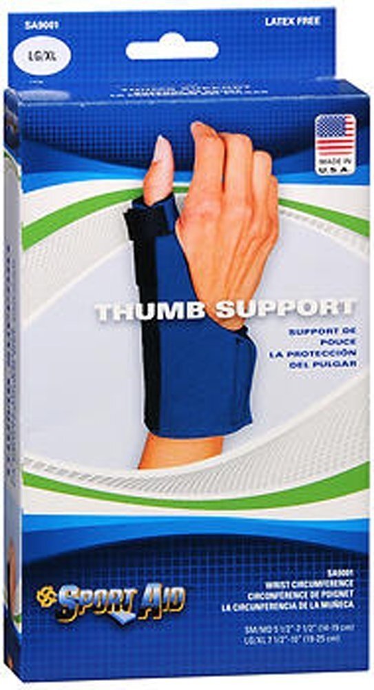 Sport Aid Thumb Support Neoprene Wrist Circumference Latex Free Blue Color 1ct