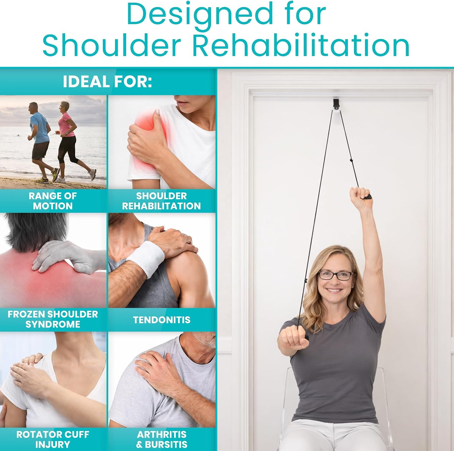 Shoulder Pulley for Physical Therapy – over the Door Pulley for Frozen