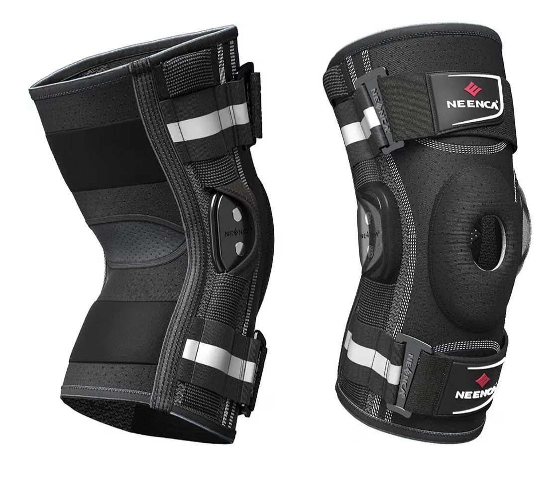 Knee Brace for Knee Pain, Hinged Knee Support Removable Dual Side Stabilizers