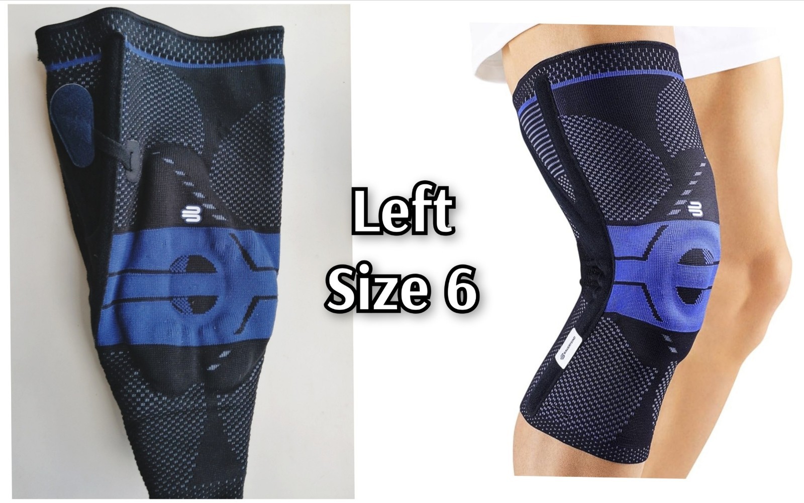 Bauerfeind Genutrain P3 Knee Brace Size 6 Left Size XXL Knee Support Black