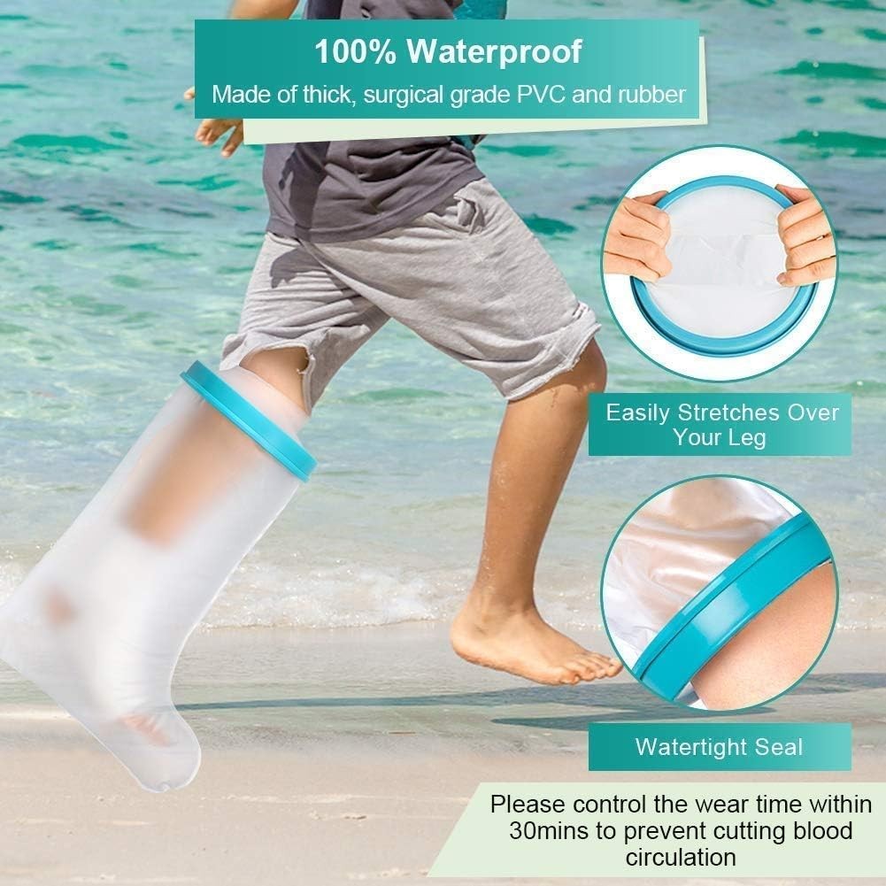 High-Quality Waterproof Cast Cover for Legs – Protects Wounds While Showering