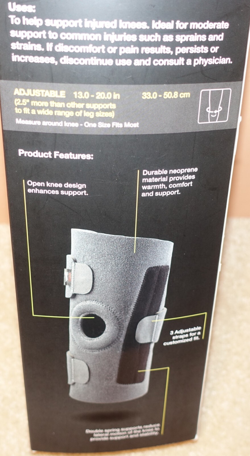 CVS KNEE BRACE Performance Stabilizer Moderate Compression Adjustable Support