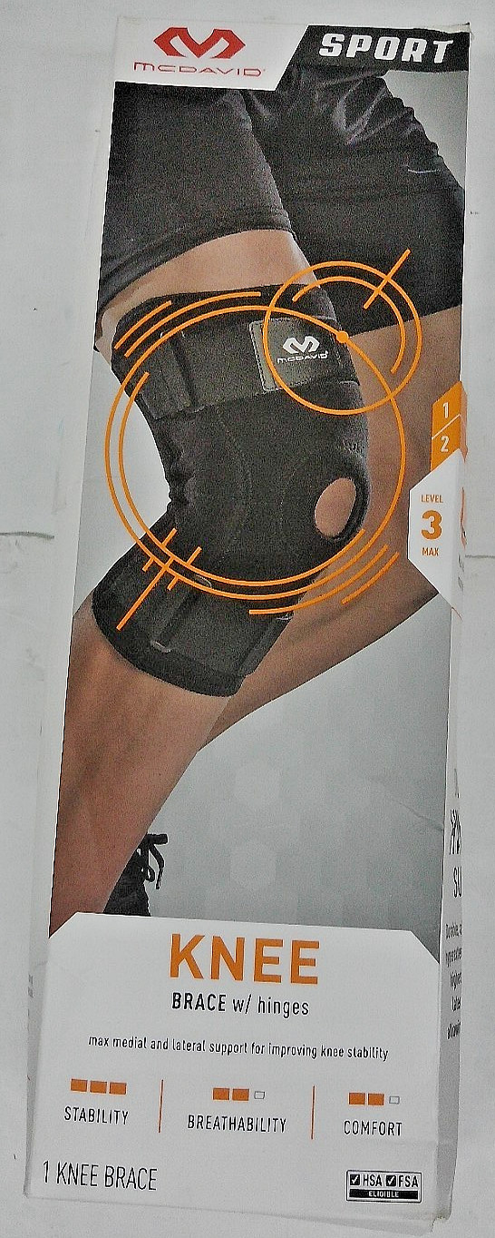 McDavid Sport Knee Brace With Hinges, Black, S/M