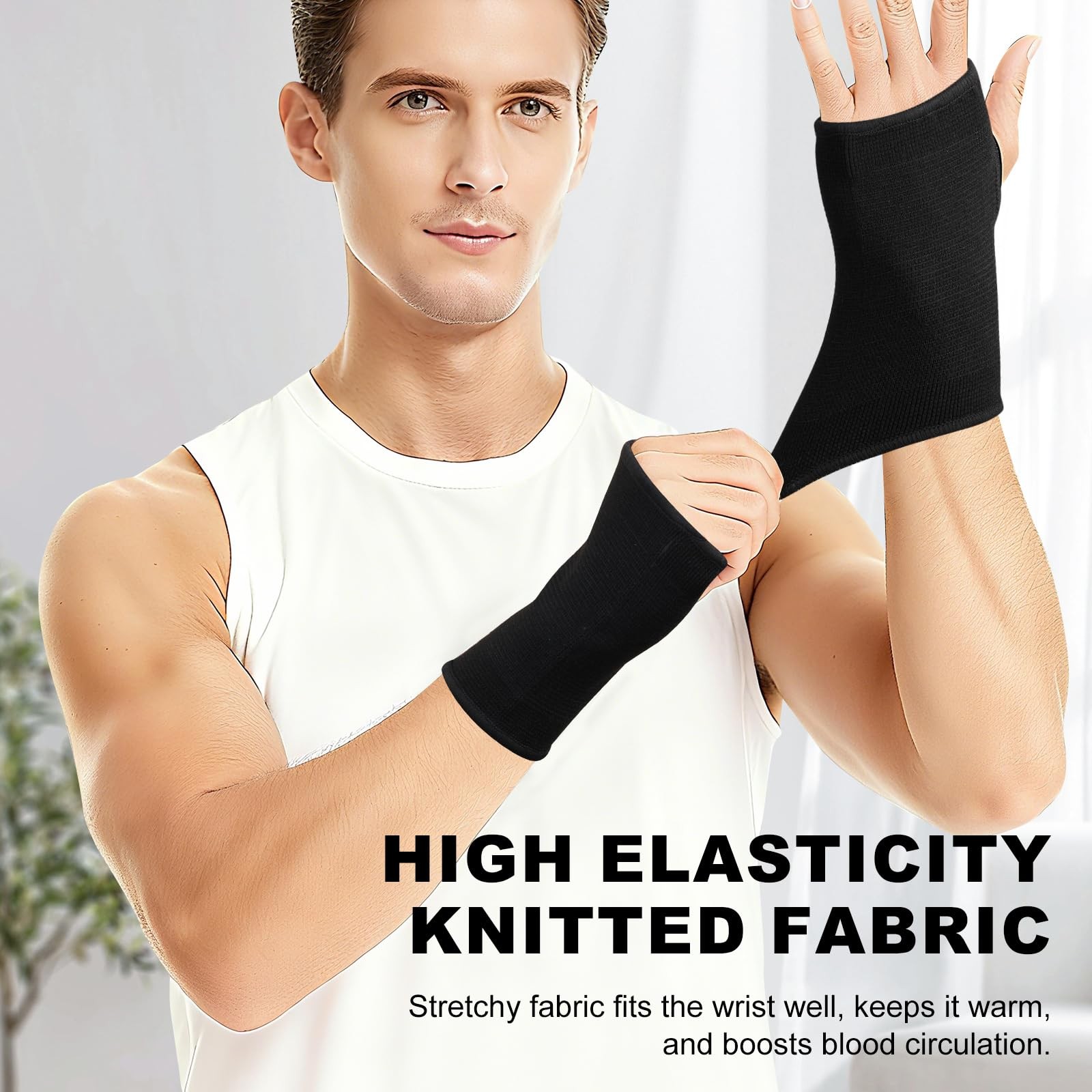 Palm Brace Wrist Compression Sleeves (1 Pair) for Men and Women