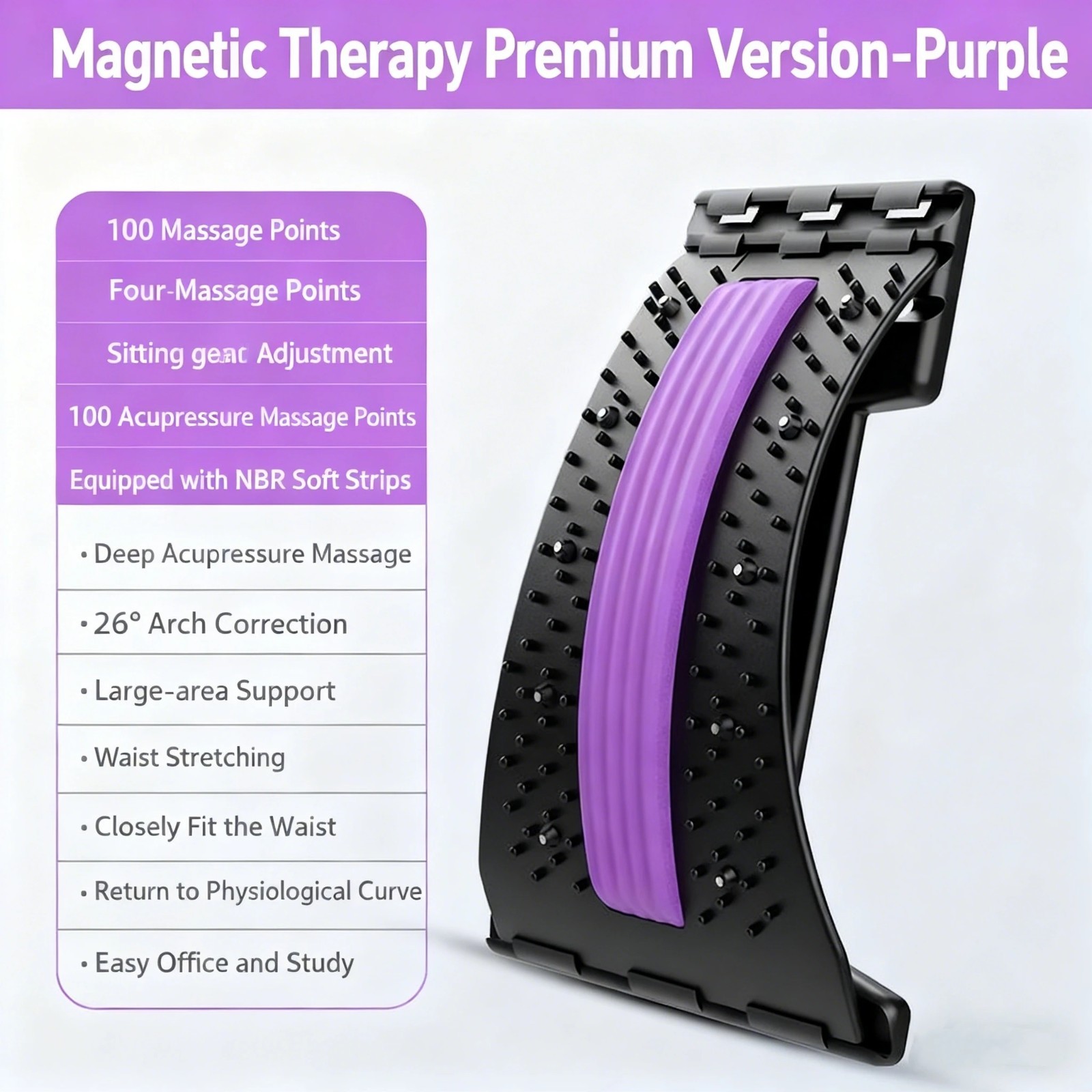 Back Stretcher Spine Board Adjustable Lumbar Support Lower Back Pain Relief