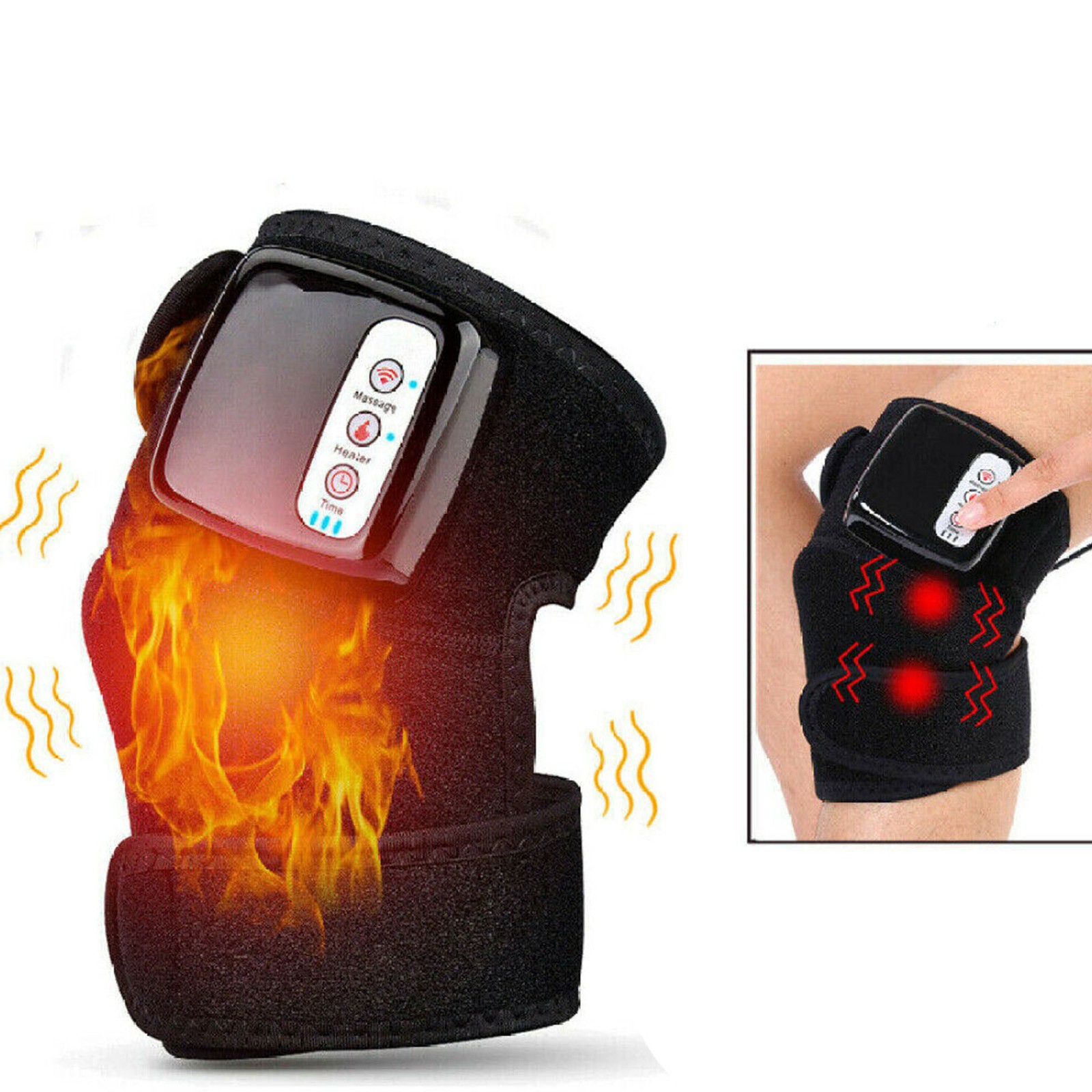 Electric Heated Vibration Knee Joint Brace Therapy Shoulder Massager Pain Relief
