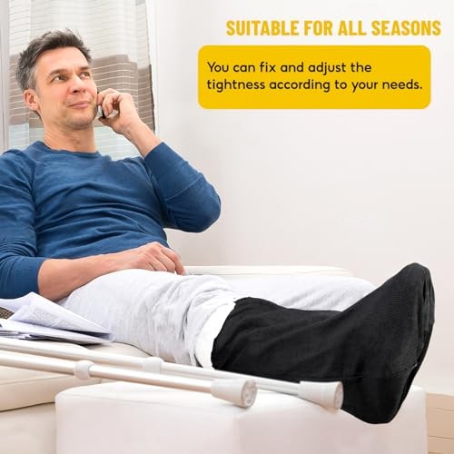 Washable Leg Cast Cover, Adjustable Knee Sock for Men & Women, Medium Black