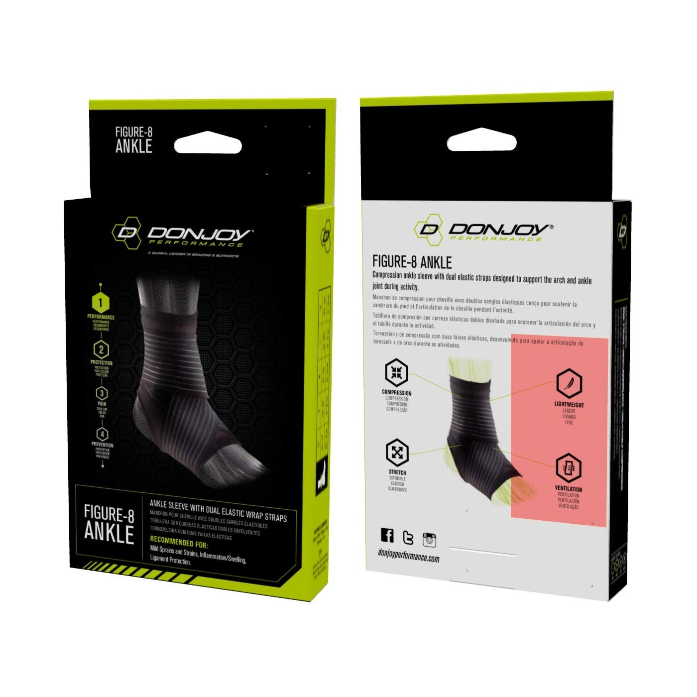 Figure 8 Ankle Sleeve with Straps for Moderate Support – Ankle Sprains, Strains,