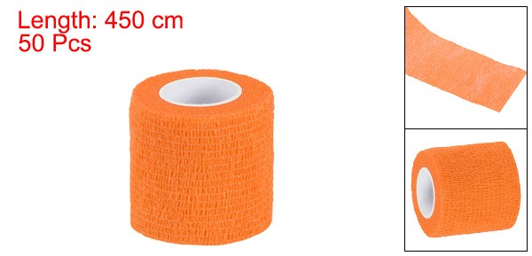Self Adhesive Bandage Wrap 177″ x 2″, 50 Pcs Wrap Tape, Orange