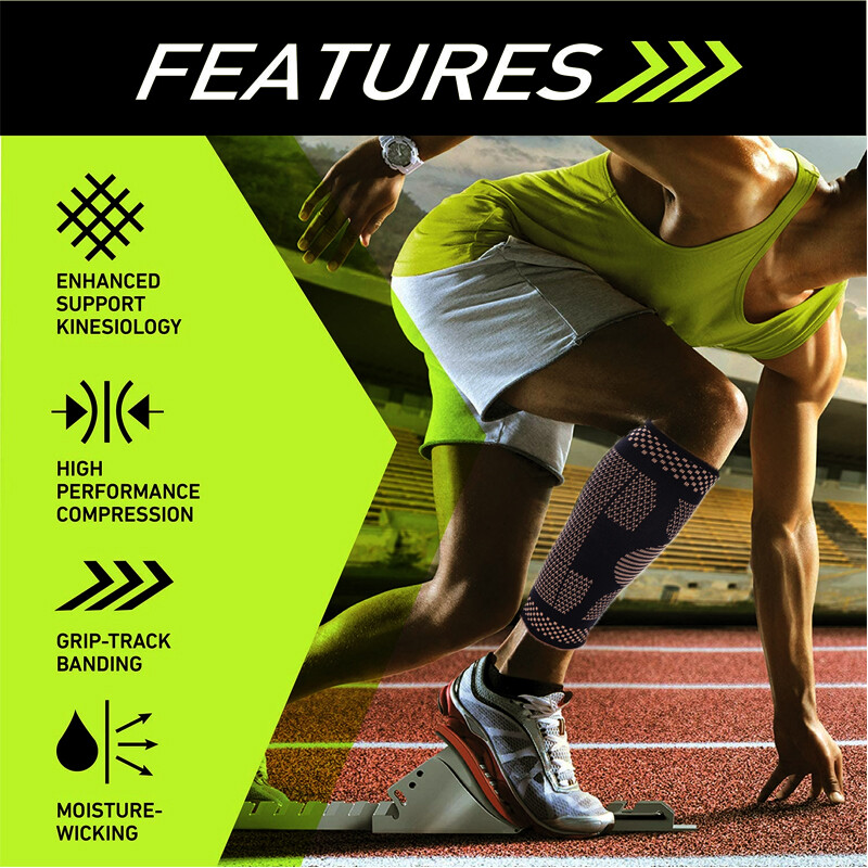Copper Calf Sleeve Compression Brace Support Pain Relief Sport Arthritis Running