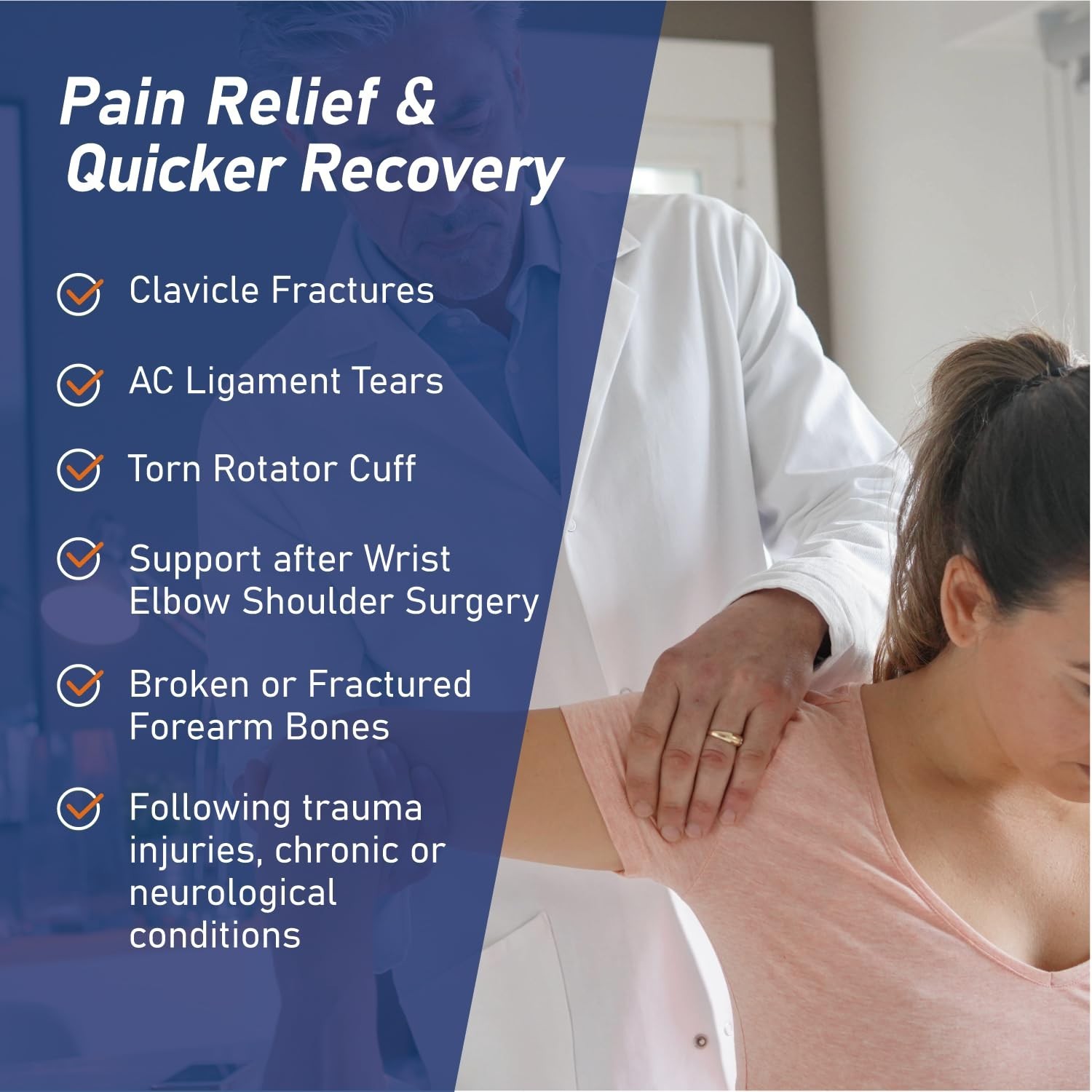 Pain Relief Shoulder Immobilizer Sling – Adjustable Medium Size for Recovery