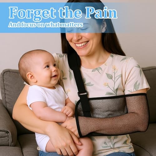 Adjustable Mesh Shoulder Arm Sling Immobilizer for Left/Right Arm – Black