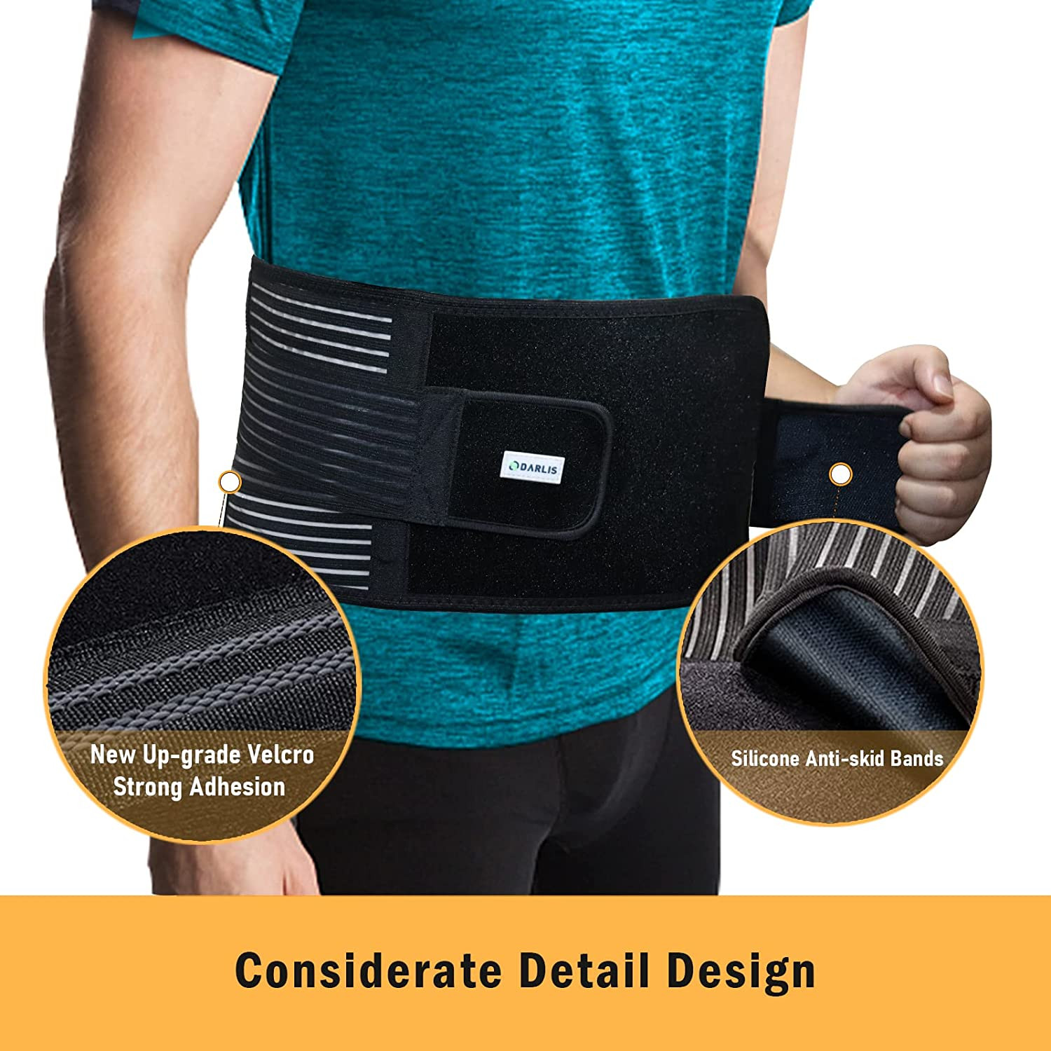 DARLIS plus Size Back Brace with Inflatable Lumbar Pad – Extra Support