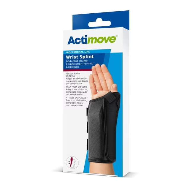 Actimove Wrist Splint w/Abducted Thumb Right Black Large (7-1/2″ – 8-1/2″)
