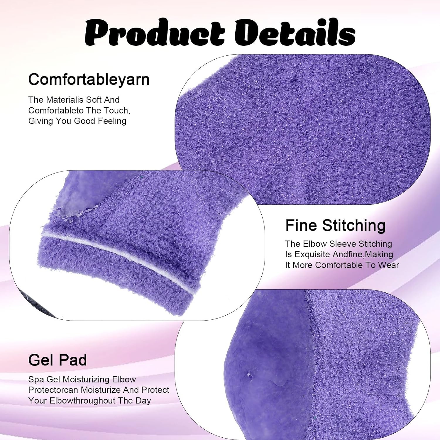 2 Pairs Elbow Moisturizing Sleeve,Elbow Pads for Women with Beauty Gel Moisturiz