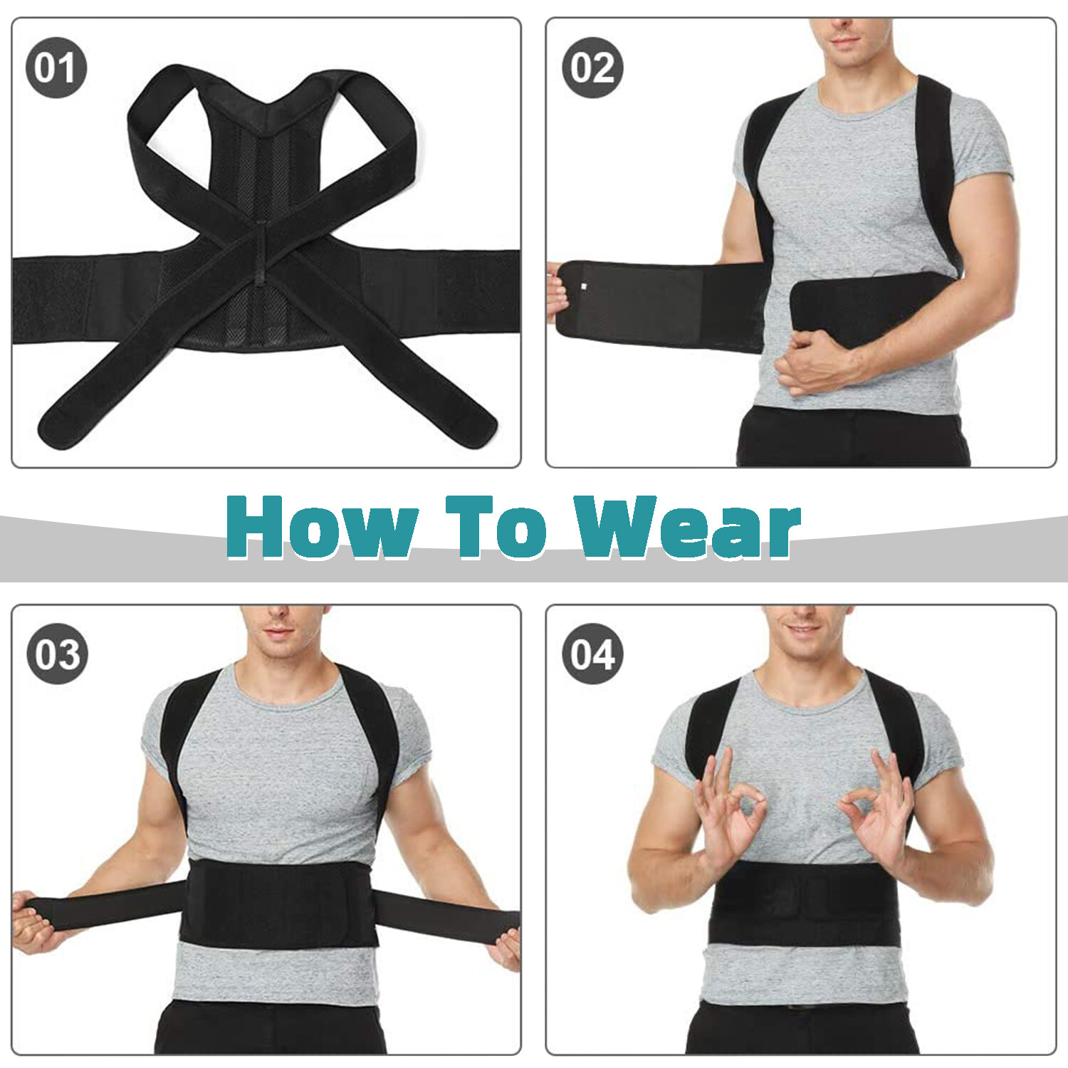 Back Posture Corrector Full Back Support Back Brace Straightener Neck Scoliosis
