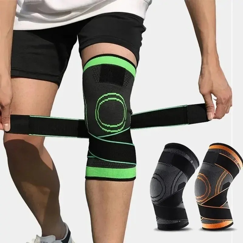 Knee Compression Sleeve Adjustable Strap Brace for Running Gym Sports Arthritis