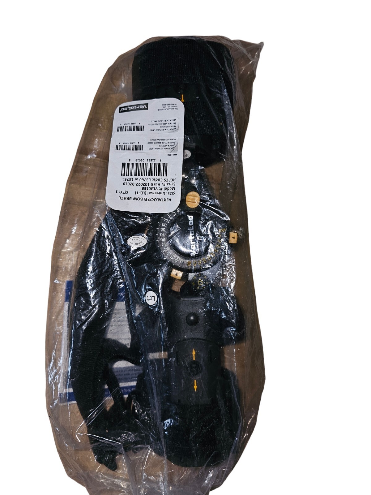 New VertaLoc LEFT Arm Elbow Brace/Orthosis Strap/Locking/Universal Size VL301EB