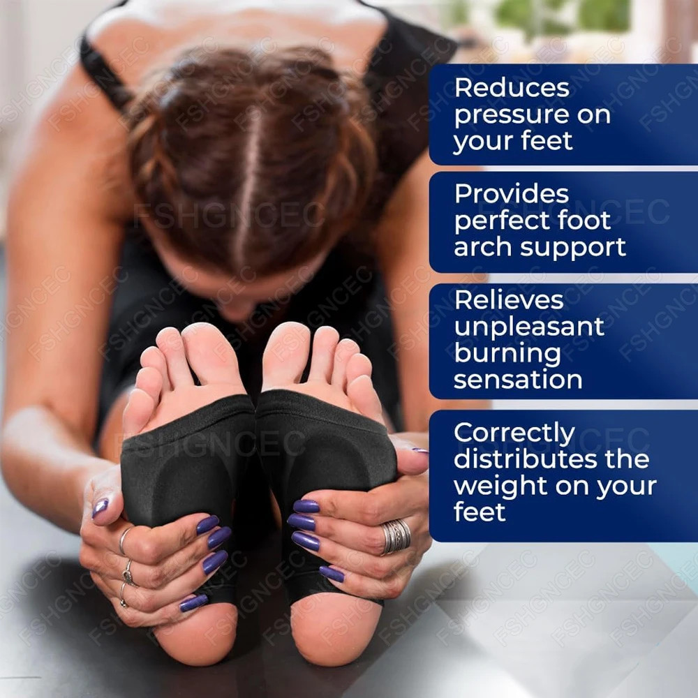 Silicone Arch Support Socks for Men Flat Feet Corrector Plantar Fasciitis Pain R