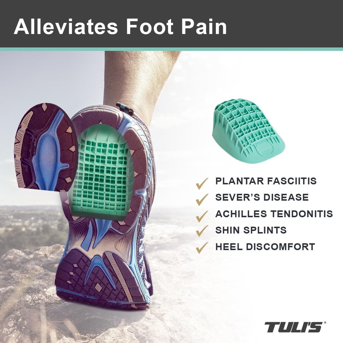 Lightweight Silicone Heel Cups for Foot Pain Relief and Shock Absorption 2 Pack