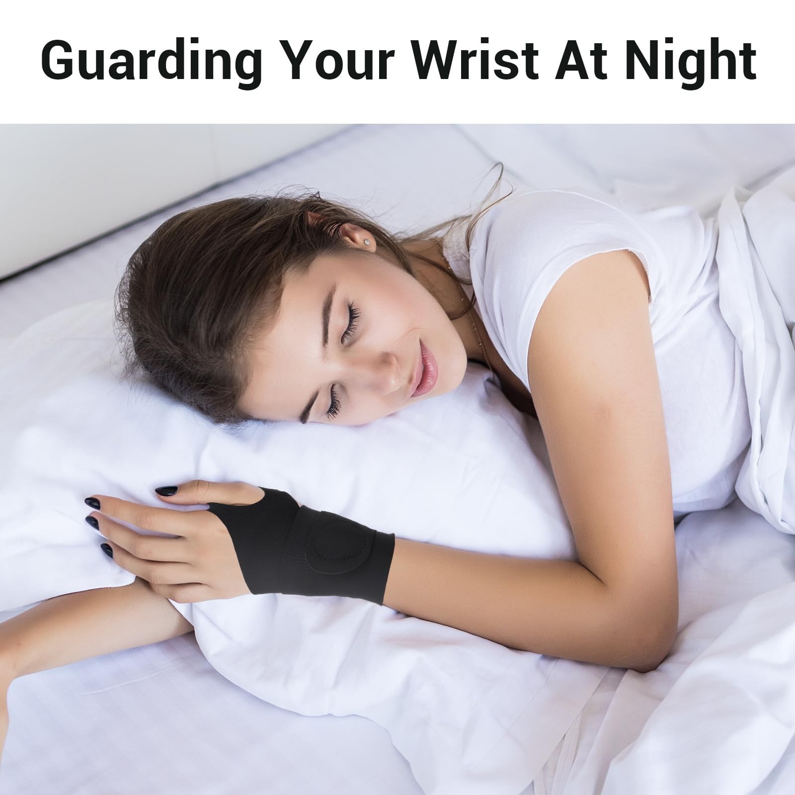 2 Pack Wrist Brace Compression Sleeve Elastic Wrist Brace for Left Right Hand