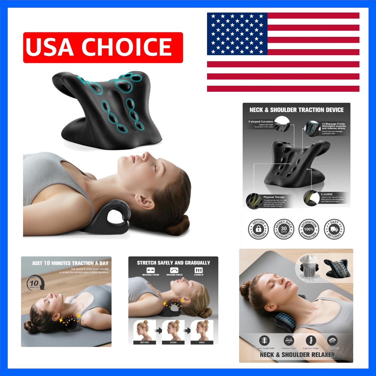 Neck Stretcher and Cervical Traction Device, Relaxer for TMJ Pain and Shoulde…