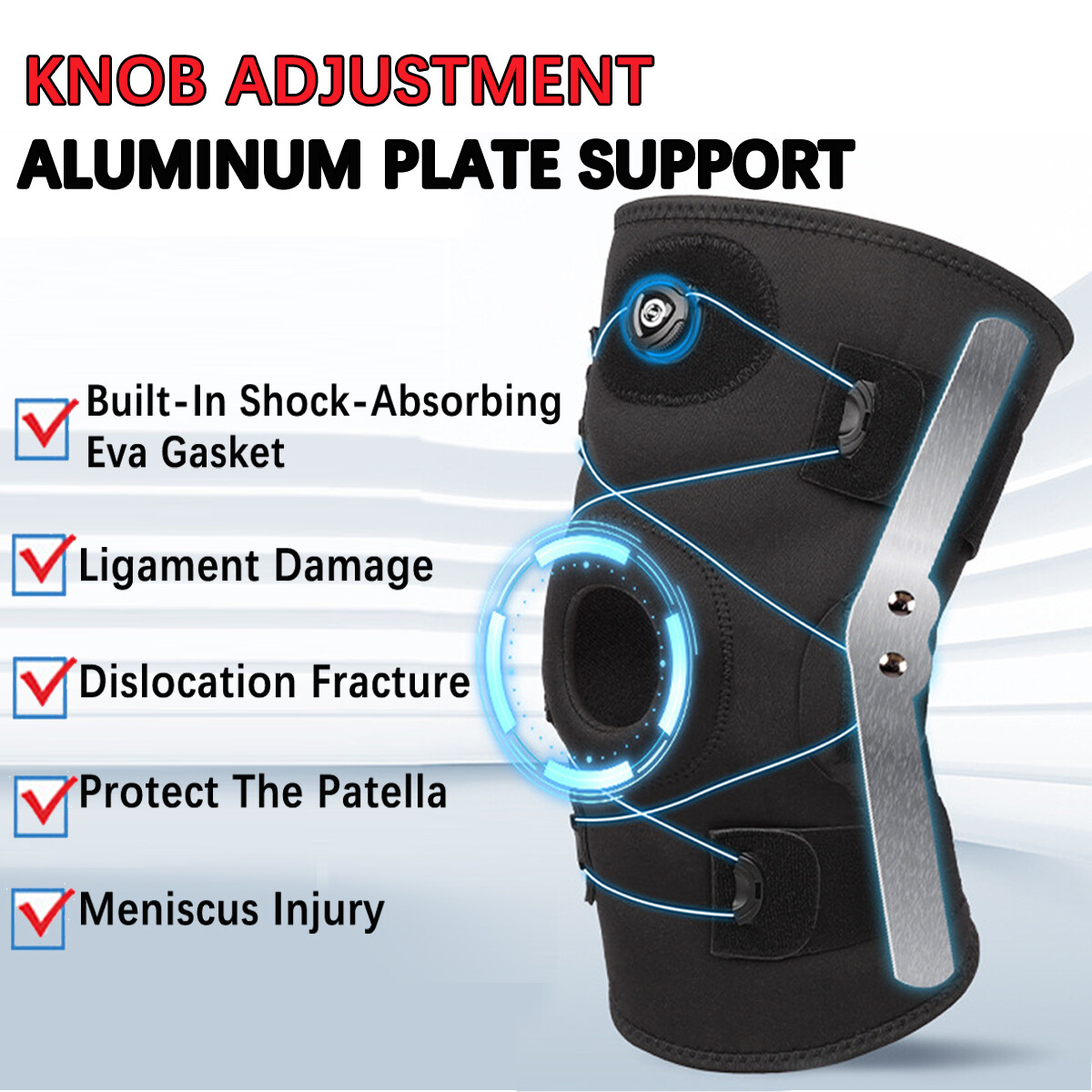 Knee Sleeves Compression Brace Support Joint Injury Patella Arthritis Pain Sport