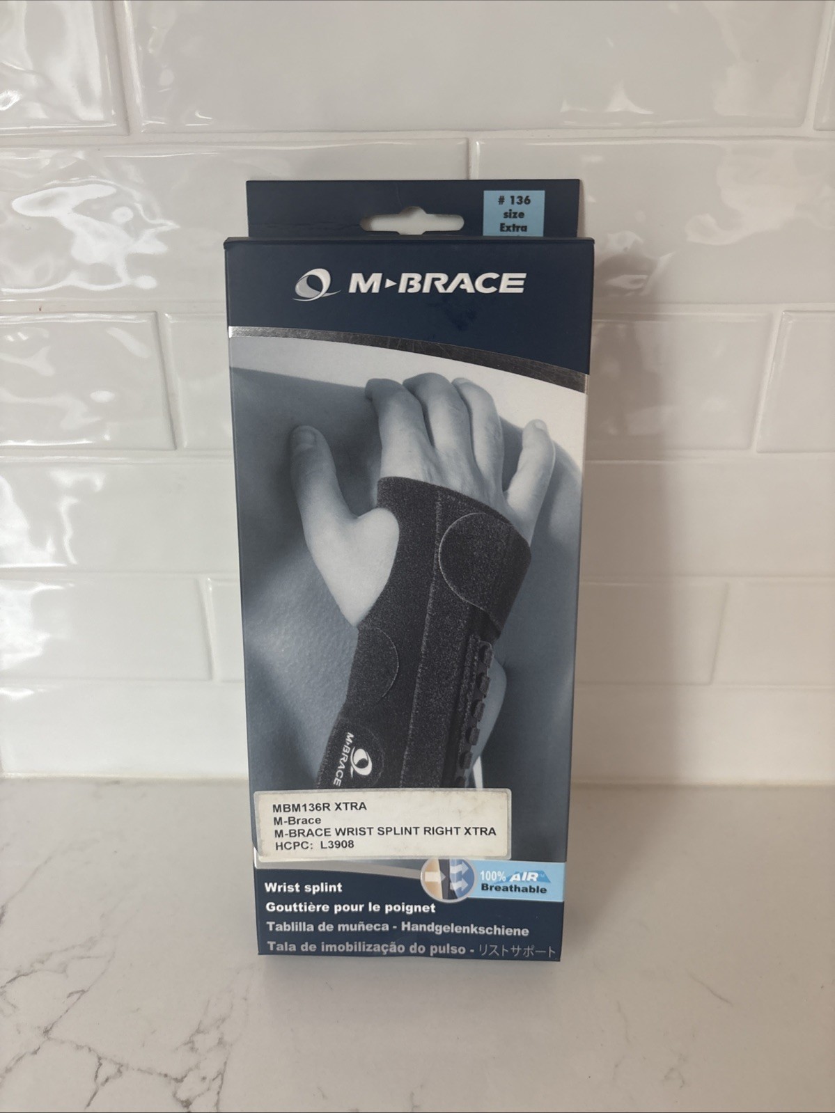 New M-Brace Wrist Splint Right Size Extra Large New Old Stock