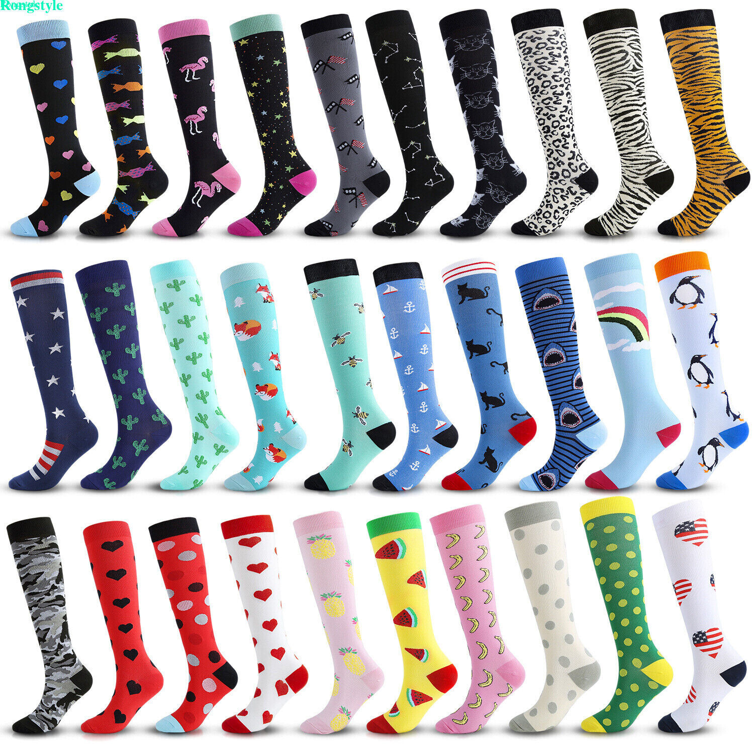 Compression Socks Knee High Stockings For Mens Womens 20-30mmHg Medical S/M-L/XL