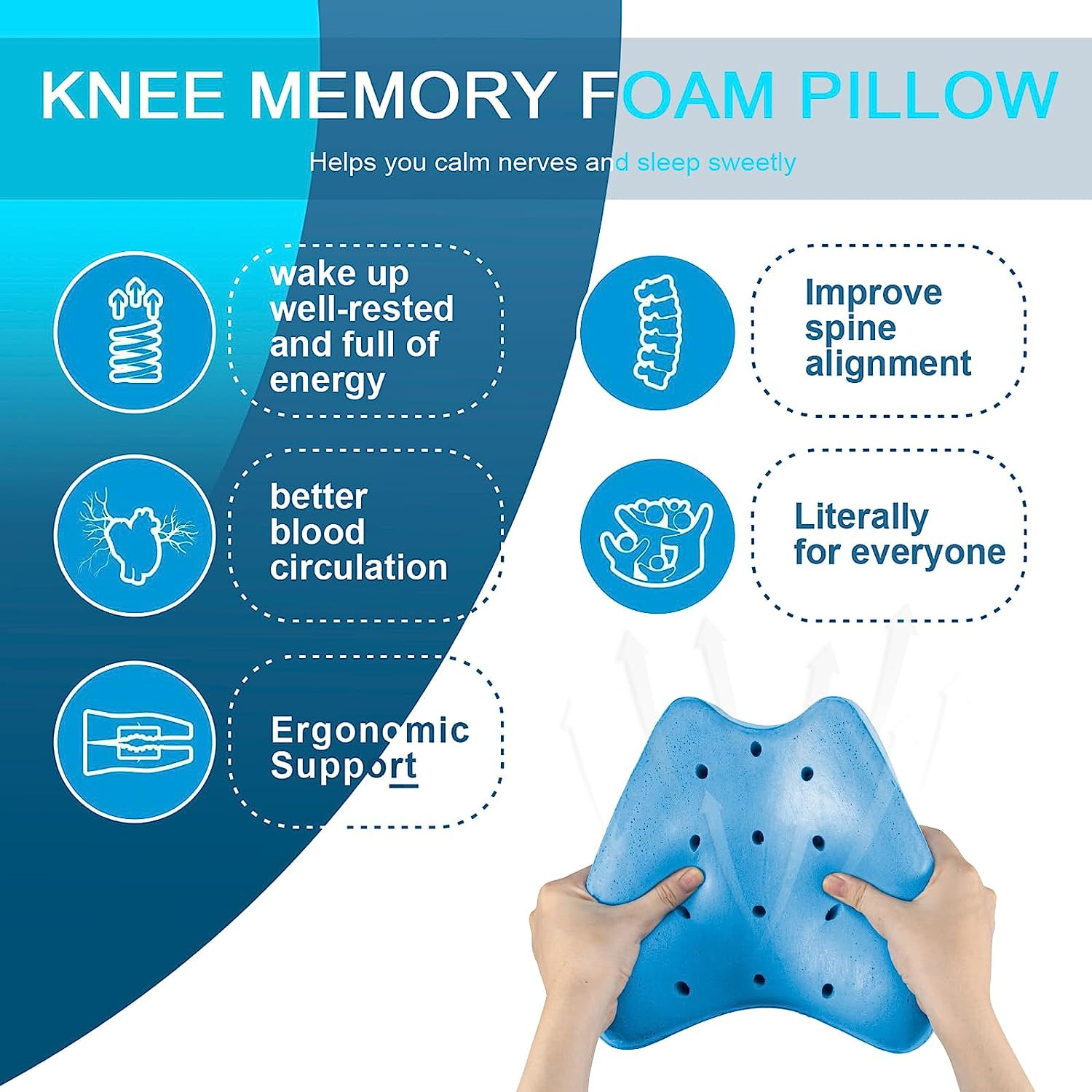 Knee & Leg Pillows Foam Support Pillow for Sleeping for Back Pain,Leg Pillow for
