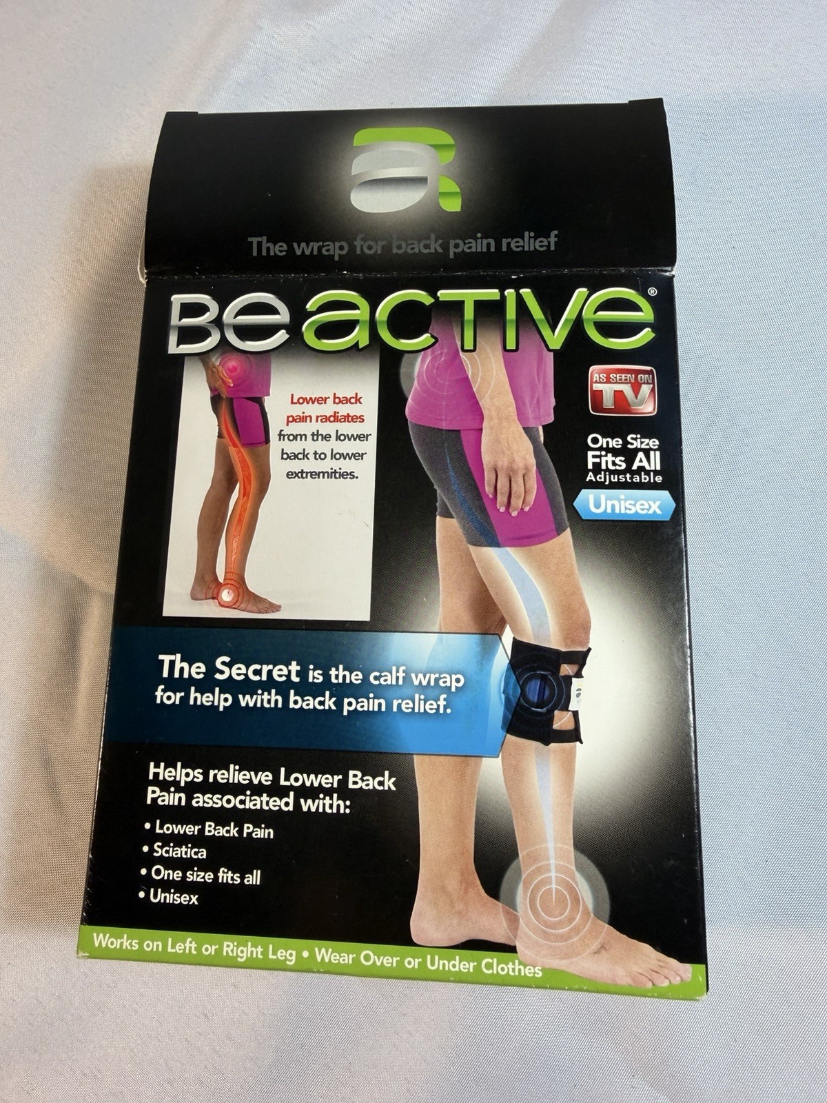 BeActive Back Pain Relief Calf Wrap One Size Fits All Unisex As Seen On TV