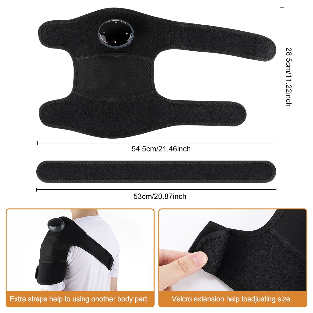 Electric Knee Massager Shoulder Brace with 5 Vibration Modes, 5 Heating Levels
