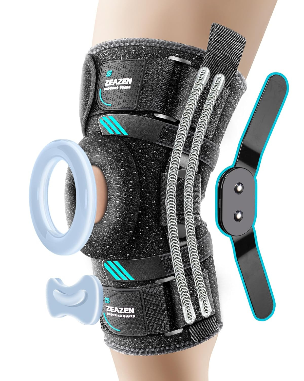 Hinged Knee Brace with Dual Metal Side Stabilizers & Patella Support – Adjustabl
