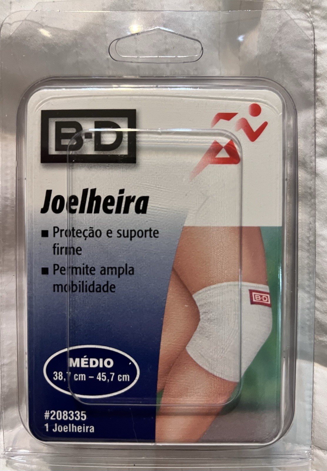 Adult pull on knee support white elastic