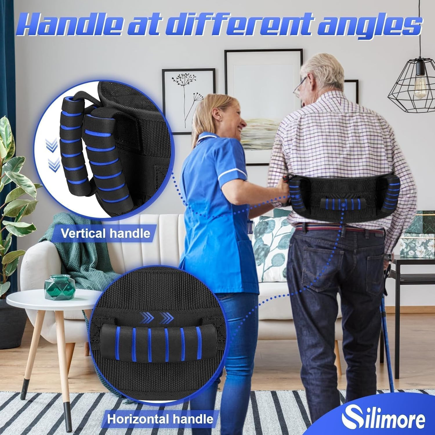 Gait Belt for Seniors with Handles, Gate Belts Medical with Quick Release Latch