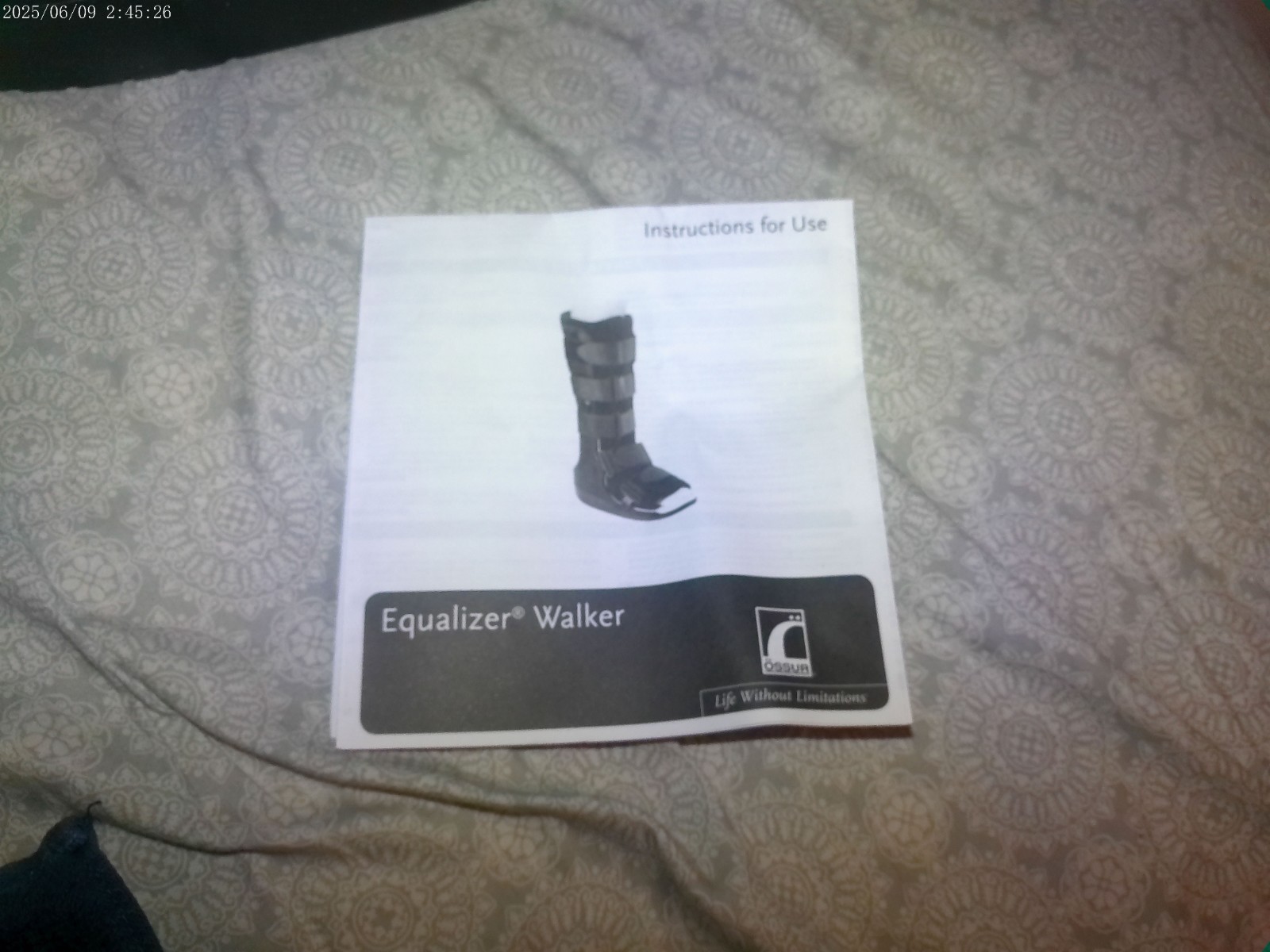 OSSUR Equalizer Walker high top boot LR WO800blk new in package w/ instructions