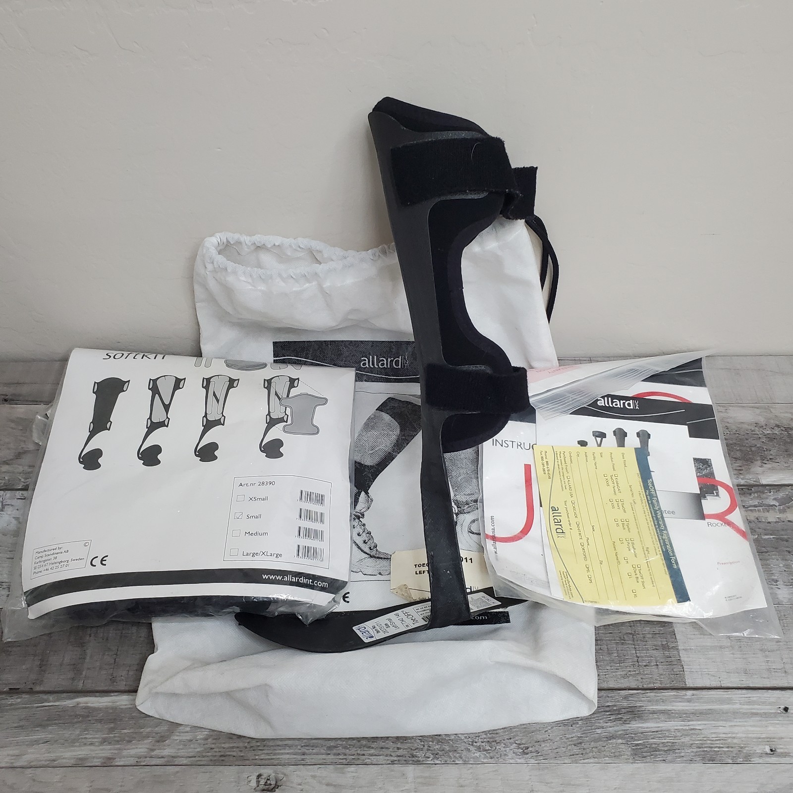 Allard Toe Off Drop Foot AFO Orthosis Small Left W/ Padding & Straps EUC