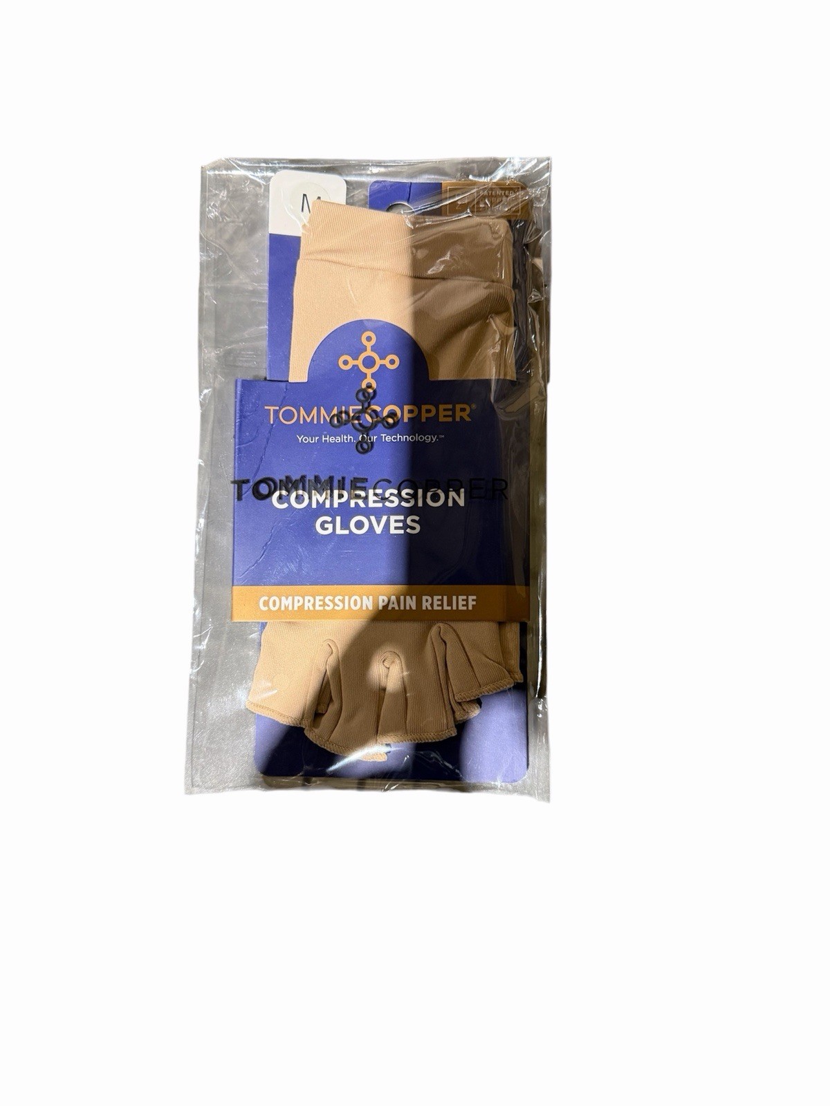 TOMMIE COPPER SPORT COMPRESSION GLOVES, Hand Stiffness/Joint Support, MEDIUM